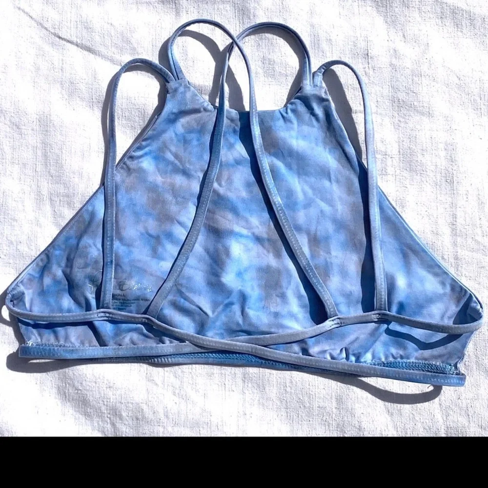 Frankie’s Bikinis Marley Soft Muted Blue Grey / Gray TieDye Bikini Top
